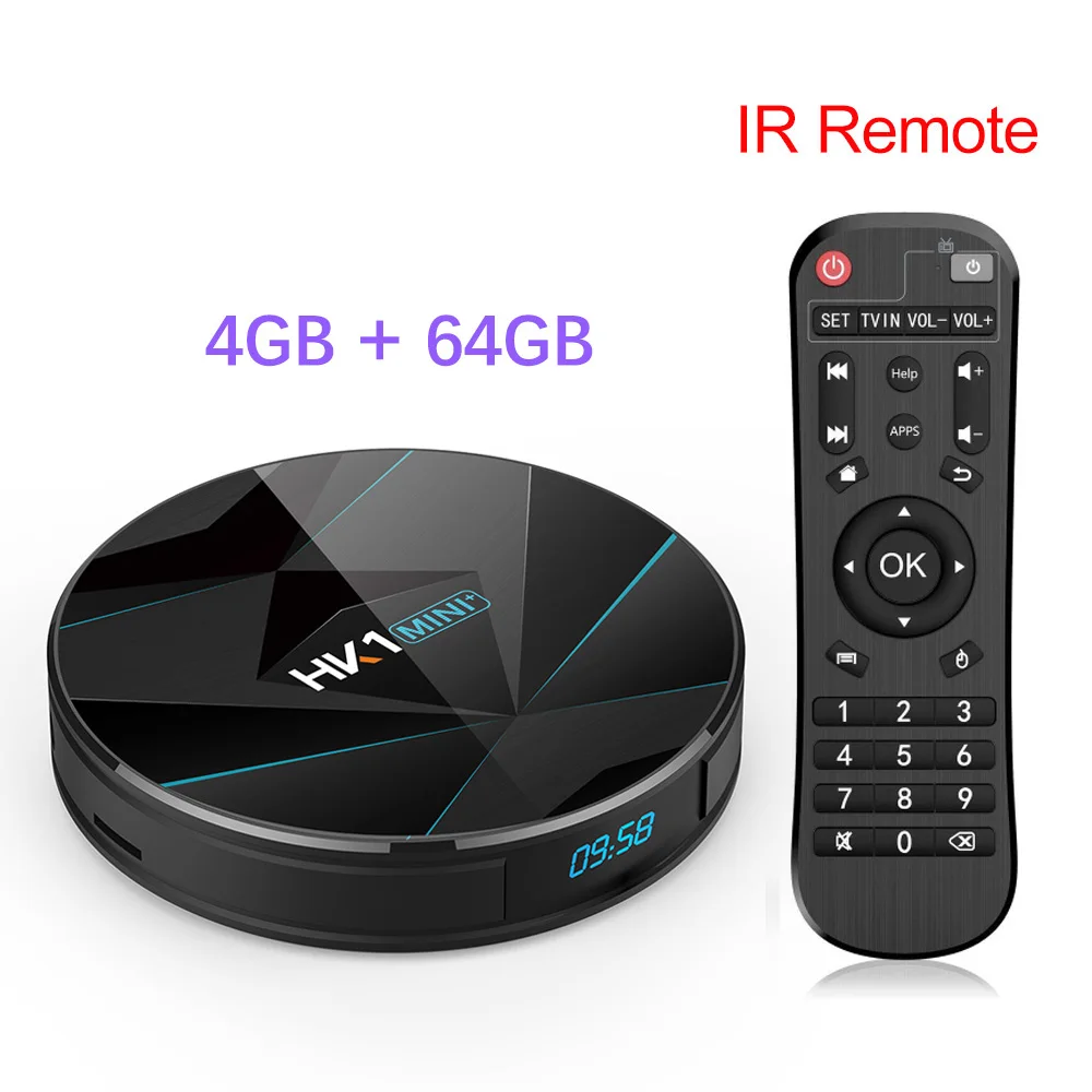 4G 64G Android 9,0 Smart tv Box 4 Гб 64 Гб Rockchip RK3318 USB3.0 1080P H.265 4K 60fps Google плеер магазин Netflix Youtube HK1 MINI PLUS - Цвет: 4G 64G