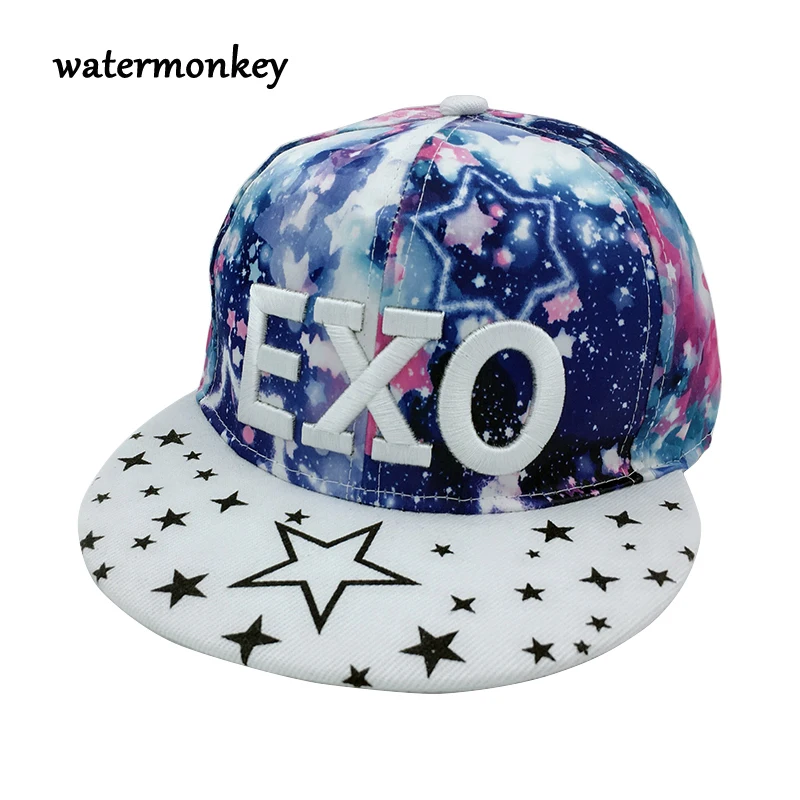Мода emboridery EXO Шапки для Для мальчиков и девочек Bboy письмо Camo хип хоп wo мужчин Bone K