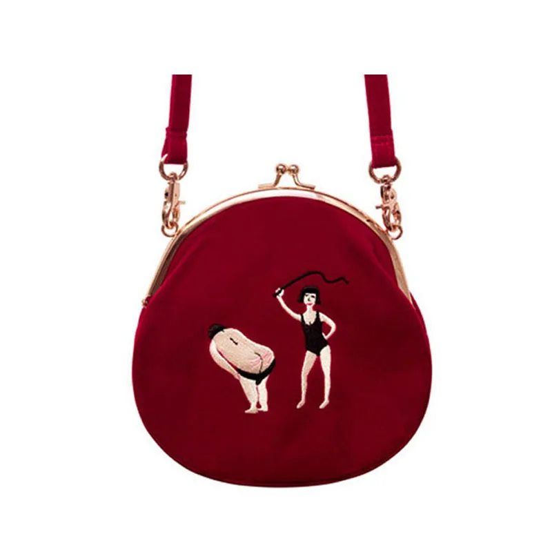 YIZIStore новые винтажные бархатные сумки на плечо с вышивкой женские мессенджеры
