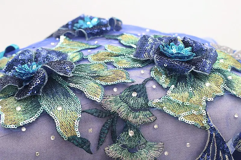 3DEmbroidery кружевной патч для одежды цветы из горного хрусталя аппликация ручной