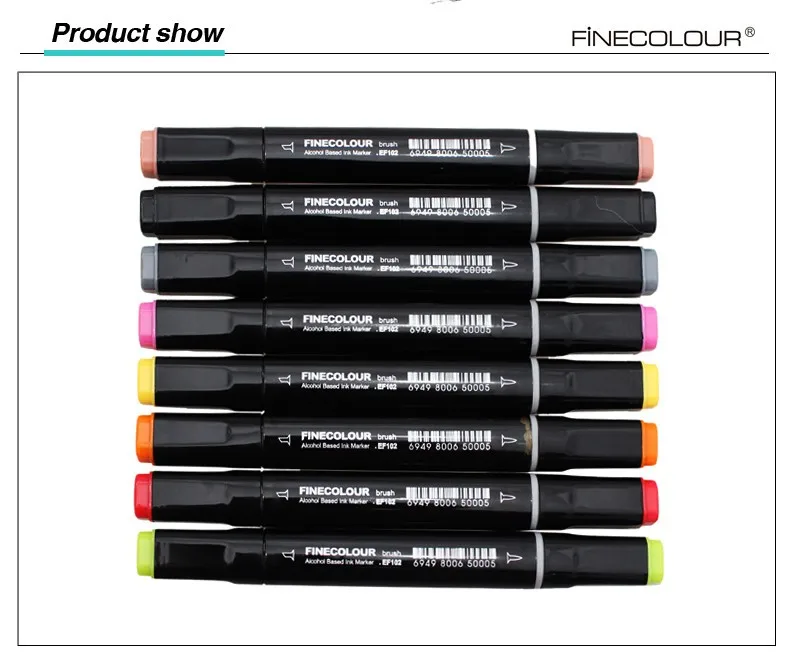 FINECOLOUR 36 48 60 72 цвета художника двуглавый кисть манга маркеры на спиртовой основе эскиз краски искусство маркер ручка набор
