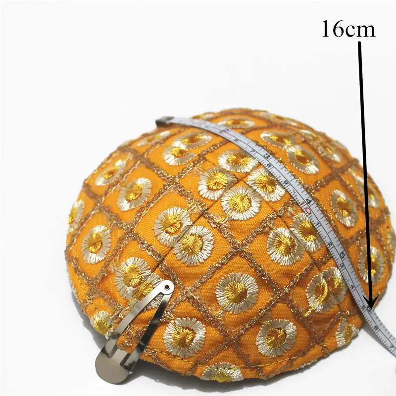 Jewish Kippa High Quality gold color embroidery Kippah