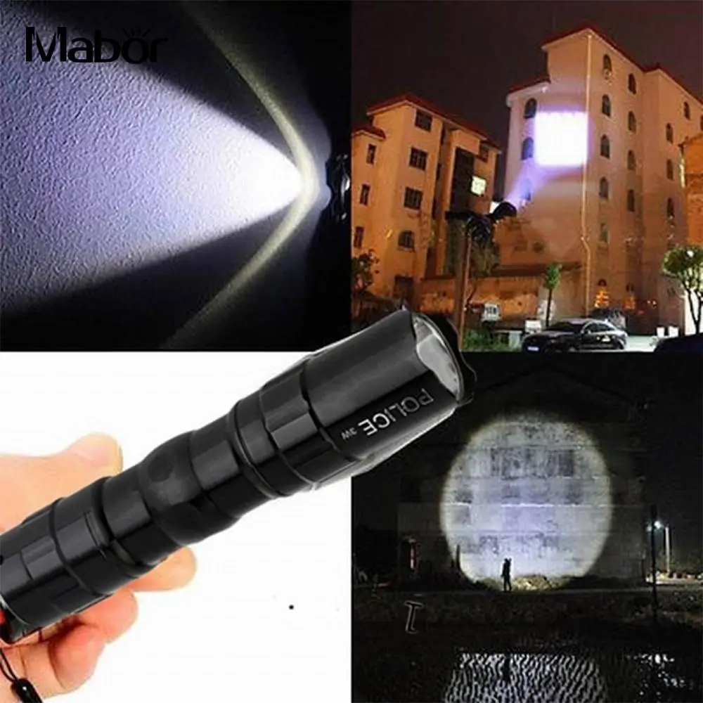 1pcsED Flashlight Waterproof 1000LM 3W T6 Black Hiking Camping Tactical Military Cycling Outdoor Sporting Climbing Emergent Lamp | Лампы и