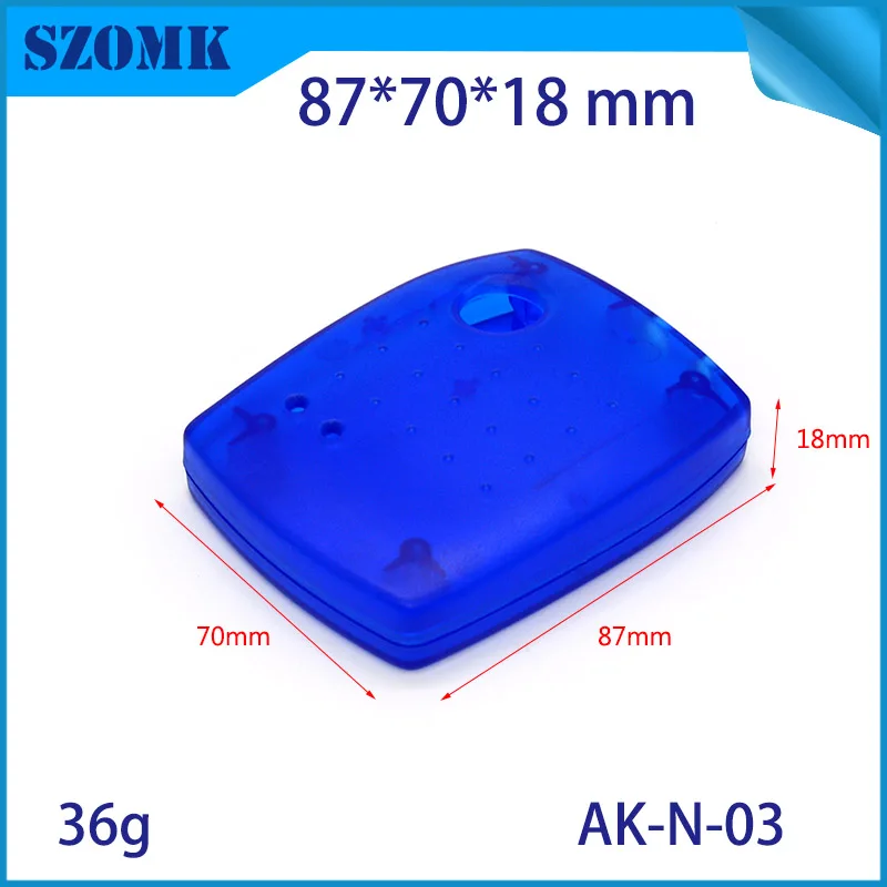 1 piece transparent blue plastic box for pcb housing electrical enclosure 87*70*18mm szomk diy electric project | Обустройство дома
