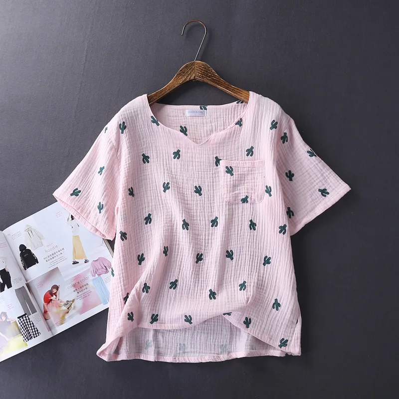 Комплект из 2 предметов Женская Хлопковая пижама стирающаяся в воде Пижама