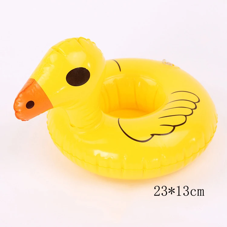 Yellow duck Надувной подстаканник Единорог Фламинго держатель для напитков плавательный бассейн поплавок купальный бассейн игрушка вечерние пляжные подстаканники для напитков поплавок - Цвет: Yellow duck