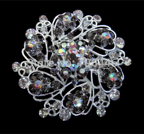 Серебряный Цвет сплав Стразы с украшением в виде кристаллов со стразами идеально