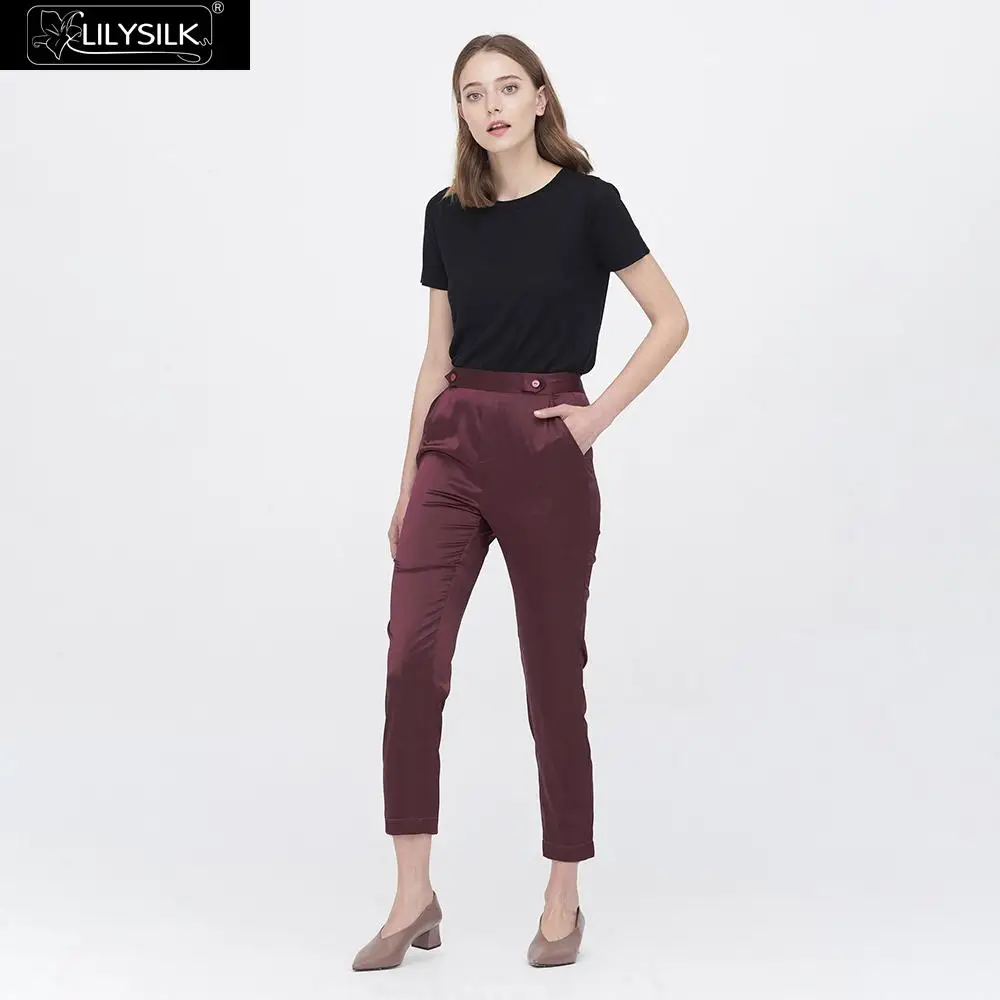 LilySilk шелковые брюки 100 шелк удобные подходят для женщин новинка бесплатная
