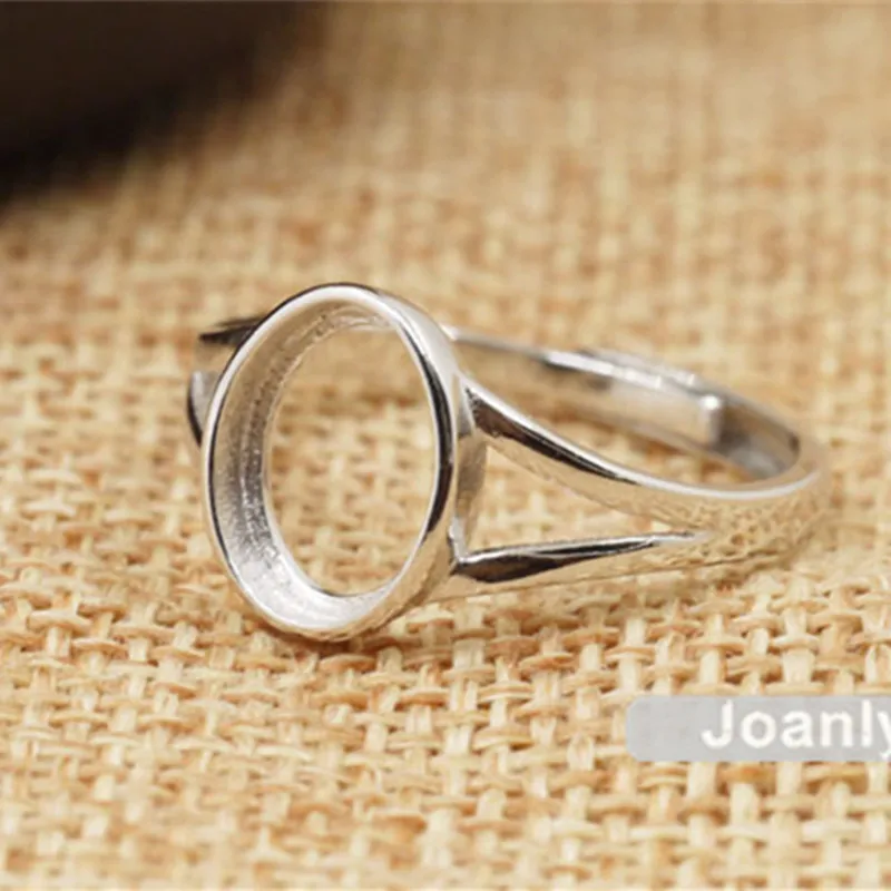 Основание для кольца Joanlyn овальных кабошонов 8x10 мм с белым позолоченным
