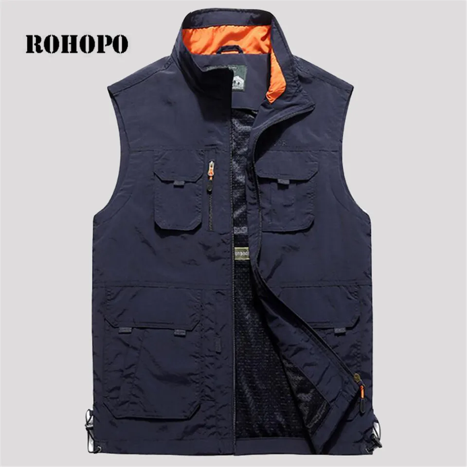 Мужской жилет без рукавов ROHOPO большого размера 4XL 5XL 6XL Быстросохнущий