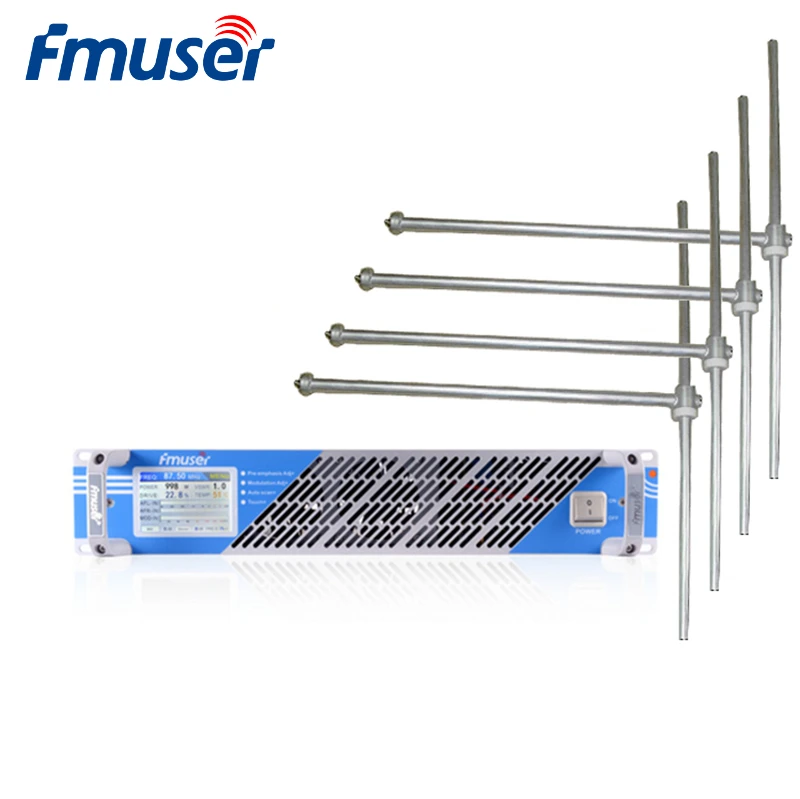 FMUSER FSN 1000T 1000 W 1KW Сенсорный экран fm радиопередатчик трансляции + 4 Bay FU DV1 антенна
