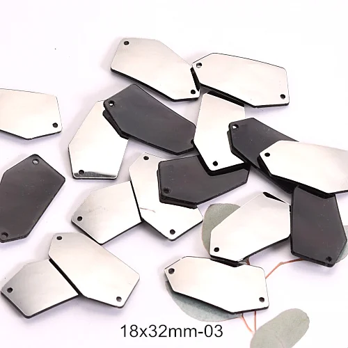 P03-18x32mm 20 шт гематитовые зеркальные пришитые Стразы неправильной формы акриловые зеркальные гематитовые хрустальные стразы для шитья свадебного платья B3790 - Цвет: P03-18x32mm