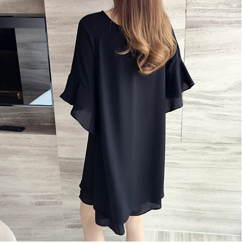 Большой леди платья 5XL 4XL 3XL корейские летние Для женщин Мода-Line свободные