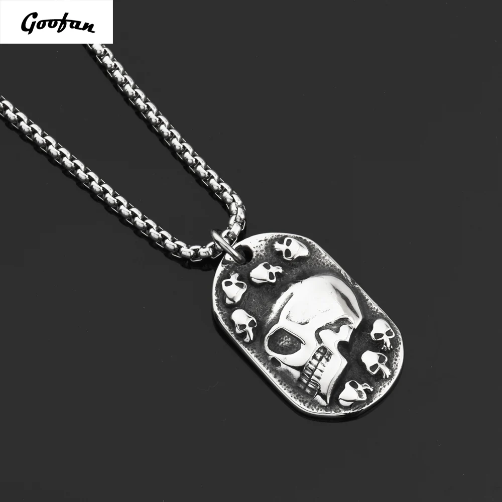 Goofan хип хоп мужская индивидуальность Винтаж Silverskeleton fram собачья табличка