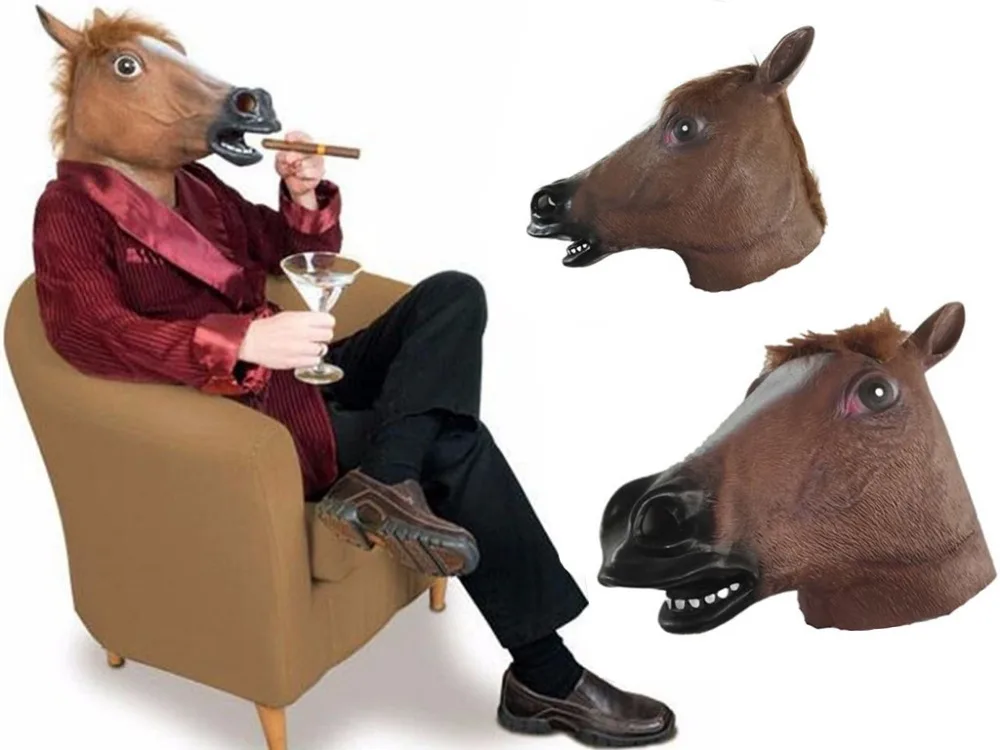 Хэллоуин маска Мяч Косплей латексная для головы лошади набор голов животных
