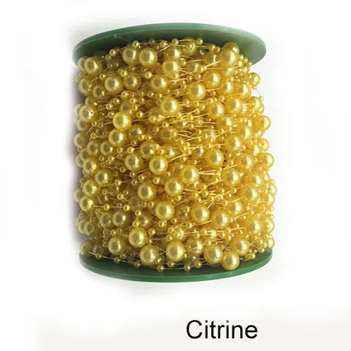 Citrine Colorfrul, 3 полоски, леска, искусственный жемчуг, бусины, чашка, цепь, гирлянда, цветы, Свадебная вечеринка, украшение, товары, поставка B2961 - Цвет: Citrine