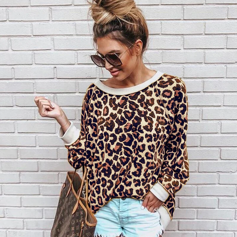 Женское Свободное пальто с леопардовым принтом элегантное винтажное длинным