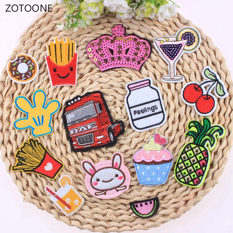 1 шт торт ручной грузовик патч чипы Корона мультфильм Железный На Дешевые Вышитые