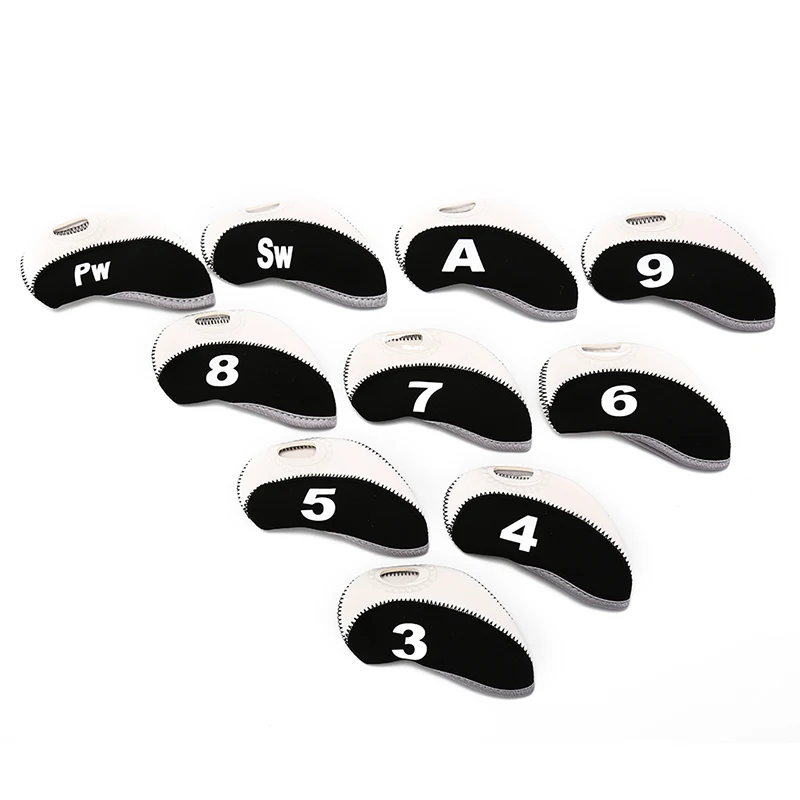 10Pcs Golf Club Head Covers Iron Putter Protective Cover Headcover Set Outdoor Sports Accessories | Спорт и развлечения