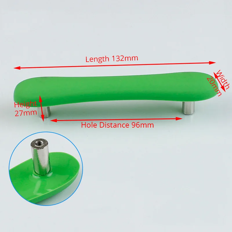 Green 96mm KAK детская комната ручки для ящиков и ручки Луна Звезда мультфильм Мебельная ручка ПВХ облако дверные ручки Шкаф Тянет для детей - Цвет: Green 96mm