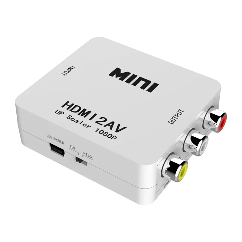 white Felkin HDMI в AV/RCA CVBS адаптер 1080P видео конвертер HDMI2AV адаптер конвертер коробка поддержка NTSC PAL выход для ПК HDTV DVD - Цвет: white