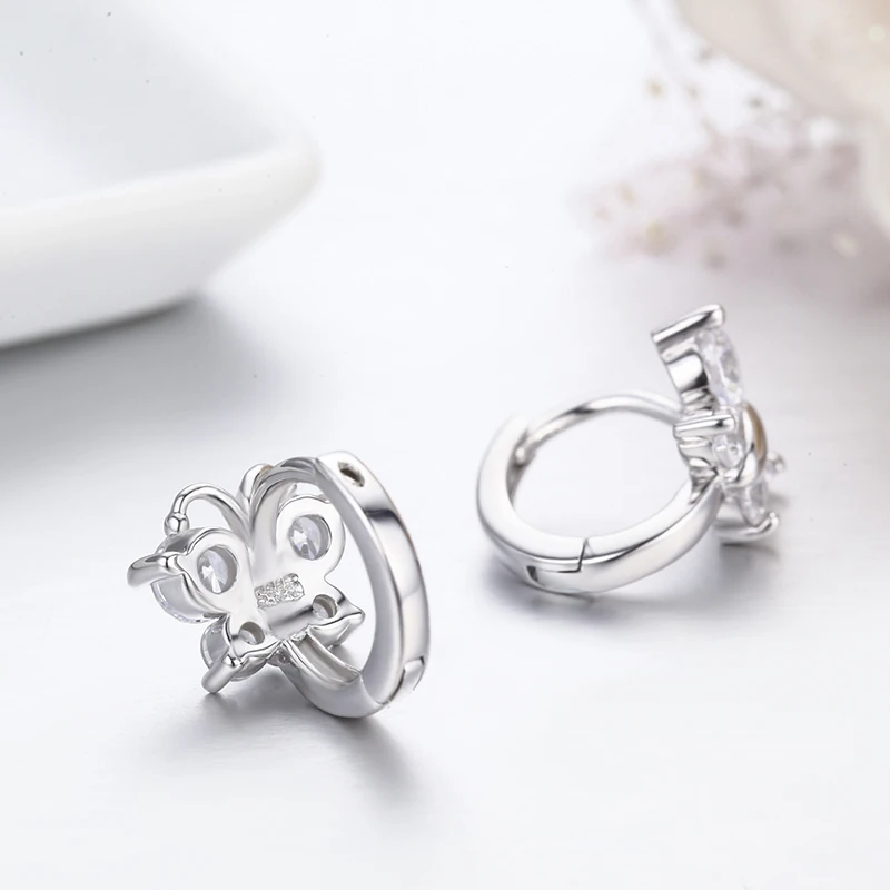 Серьги кольца из серебра 925 пробы с фианитом 3 цвета|hoop earrings|huggie hoop earringsearrings earrings |