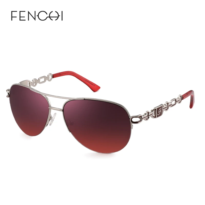 C6 wine red FENCHI анти-синие розовые белые роскошные солнцезащитные очки пилоты женские Zonnebril Dames оправа из розового золота женские солнцезащитные очки Oculos Feminino - Цвет линз: C6 wine red