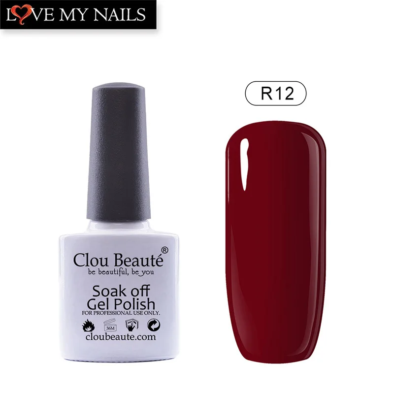 Гель лак для ногтей Clou Beaute красного цвета удаляемый замачиванием