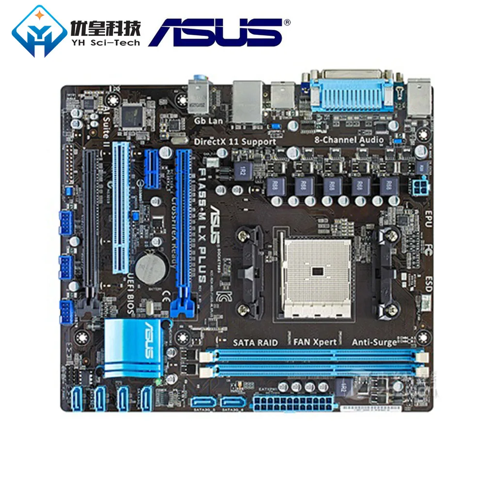 Asus F1A55 M LX PLUS AMD A55 оригинальная настольная материнская плата с разъемом FM1 A/E2 DDR3 32G