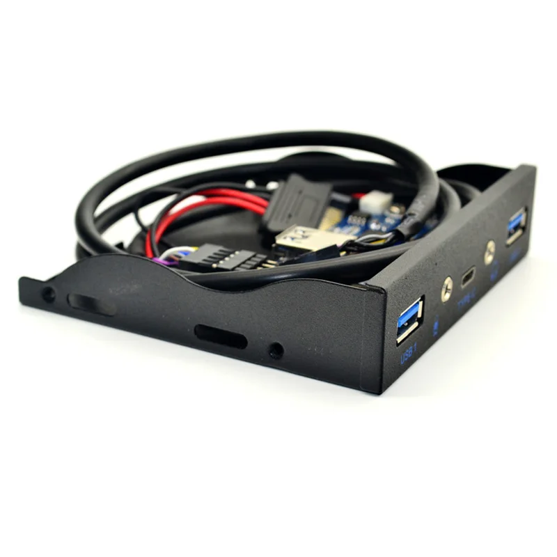 Usb-хаб, 5 портов, USB 3,1, TYPE-C, USB 3,0, передняя панель, HD аудио, 3,5 мм, разъем для наушников, микрофон, адаптер расширения для рабочего стола, 3," флоппи-отсек