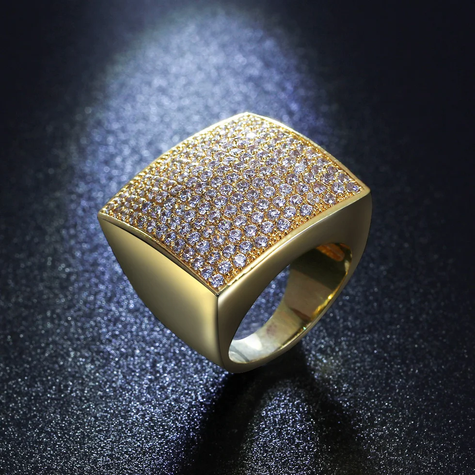 Fashion Geometric design Square shape Big jewelry Zircon stones High Quality Women Trendy Style Wedding Accessory Chunky ring | Украшения и