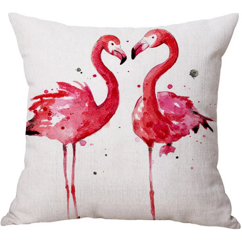 Скандинавская Простая Офисная хлопковая льняная наволочка в виде фламинго для