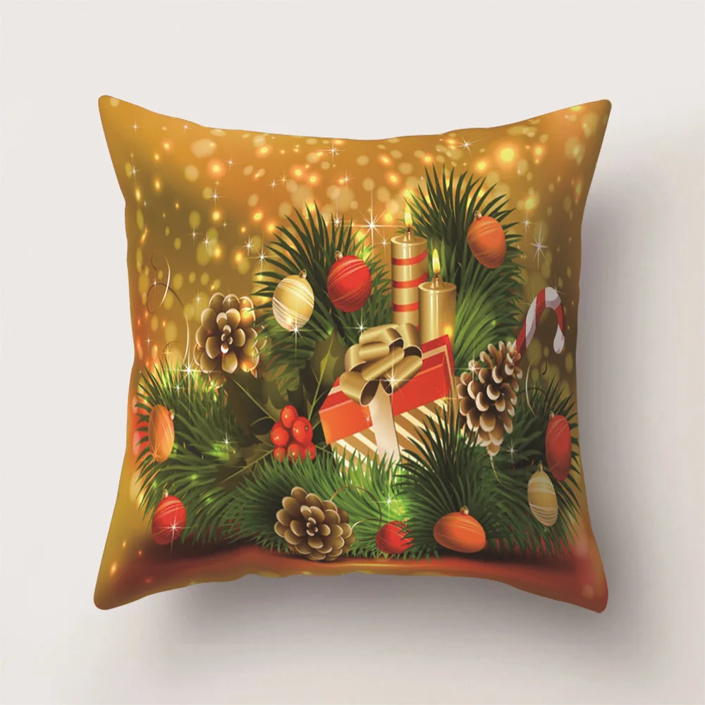 RIANCY Christmas is Coming Home Decoration Gift Cushion Cover Decorative Pillows for Sofa Living Room Cushion Pillowcase 40511-2