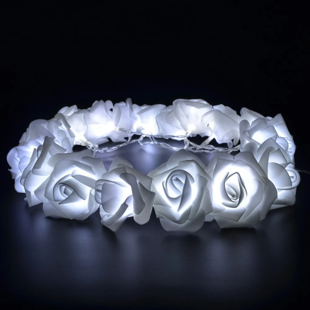 20 светодиодов новинка сказочные гирлянды с цветами розы украшение для свадьбы