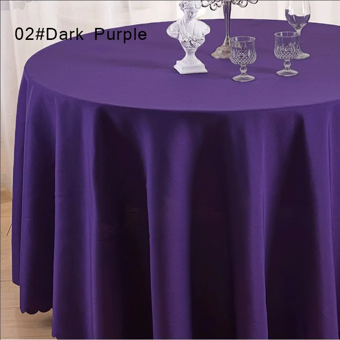 dark purple 10P высокое качество машинная стирка полиэстерное полотно для скатертей Свадебная вечеринка для отеля скатерть на стол 12" круглый стол ткань - Цвет: dark purple
