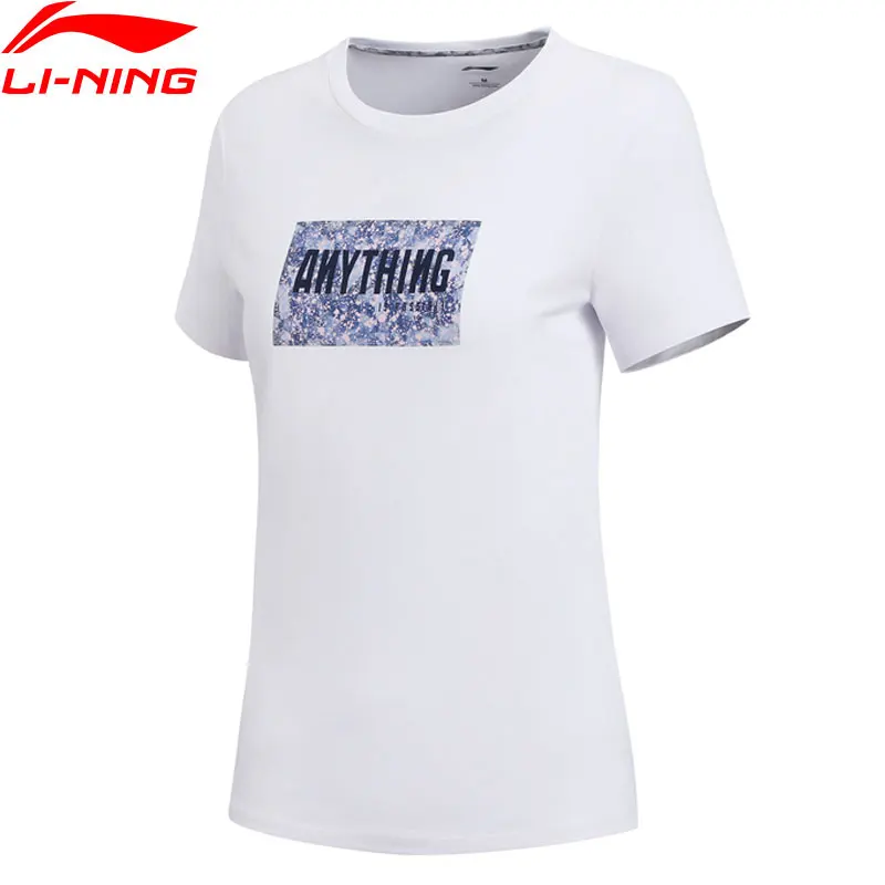 Li-Ning Women The Trend T-Shirts Regular Fit 100% Cotton Comfort Breathable LiNing li ning Sport Tees T-shirts AHSN452 WTS1441 | Спорт и