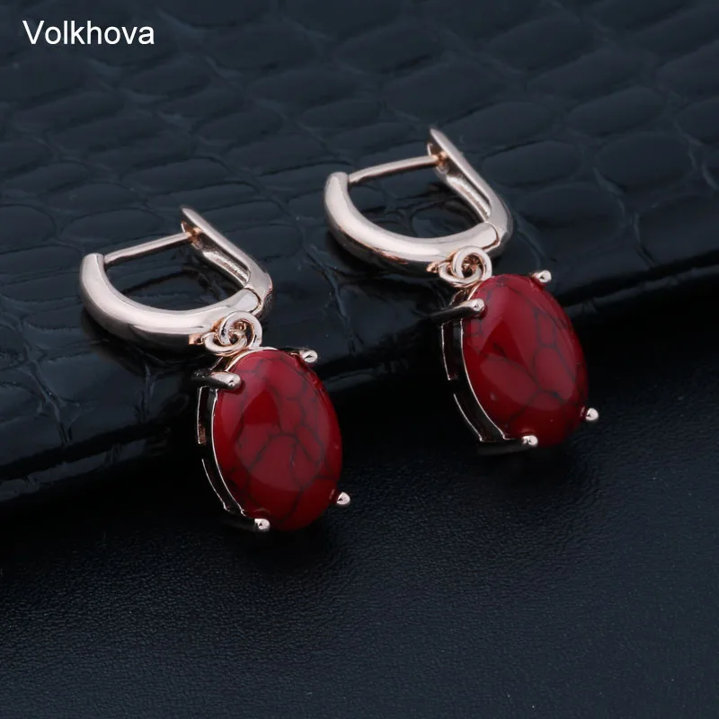 Волхова прямая подвеска 3 вида цветов синтетические сделанные из бирюзы серьги