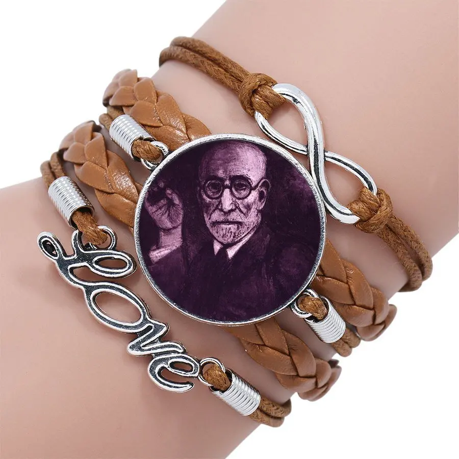 Мультяшная бижутерия со стеклянными кабошонами Sigmund Freud многослойный