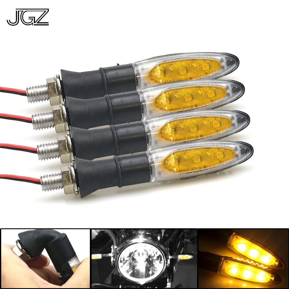 Пара 12V Универсальный мотоциклетный сигнал светодиодный свет гибкие индикаторы мигалки лампы Аксессуары для Yamaha Honda Kawasaki KTM