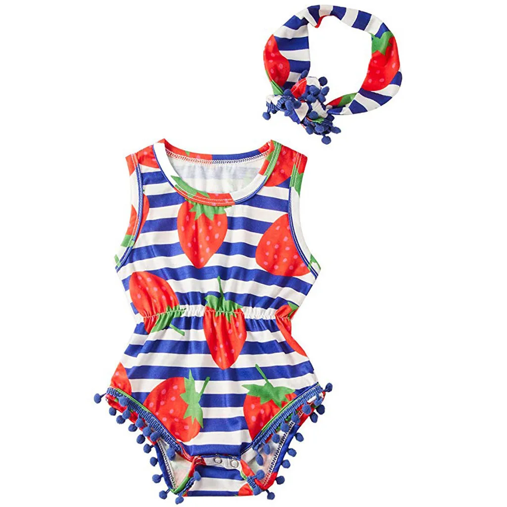 SAGACE/Одежда для маленьких девочек с бахромой и принтом фруктов комплект из 2