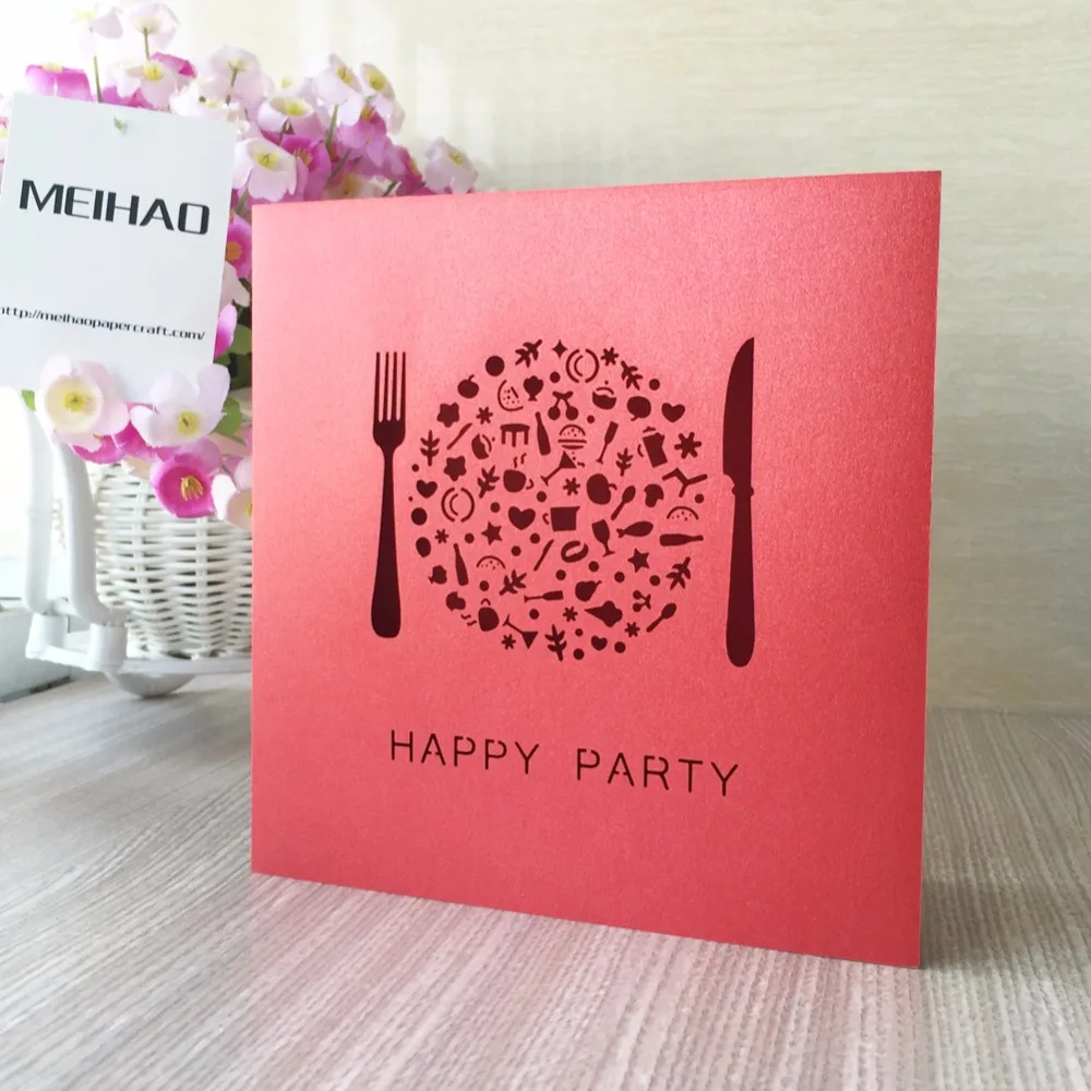 100 шт./лот свадебные пригласительные открытки с лазерной резкой для ужина и