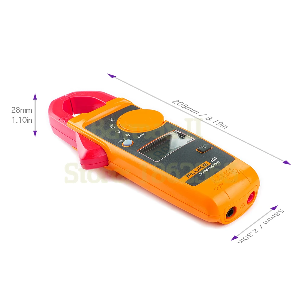 Fluke303/305 600A/999A AC Цифровой клещи с 600 В AC/DC напряжение тест и Ом измерения