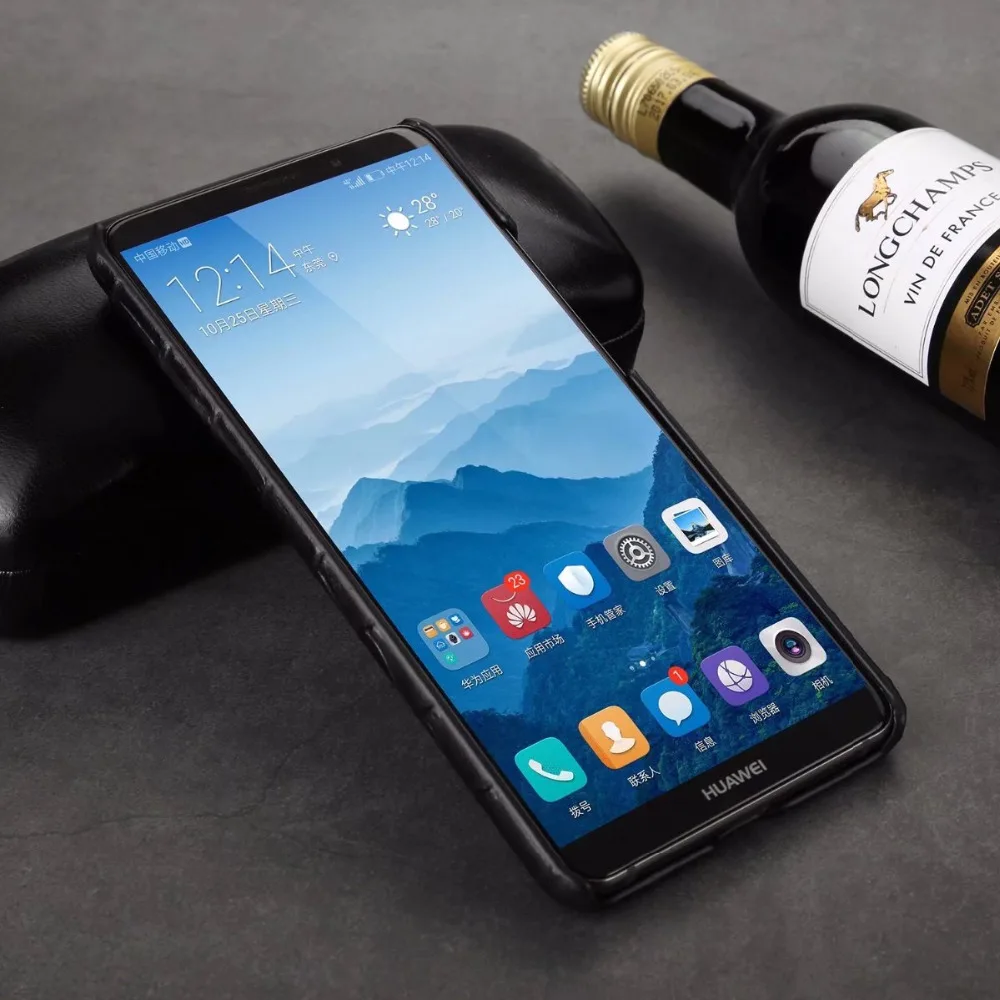 Роскошный Жесткий чехол из натуральной кожи с крокодиловой текстурой для Huawei Mate10