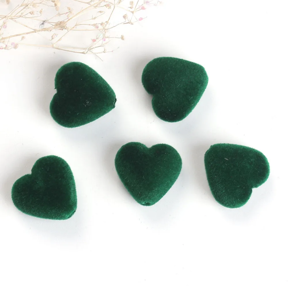 DoreenBeads акриловые шарики в форме сердца зеленый черный флокированные детали для