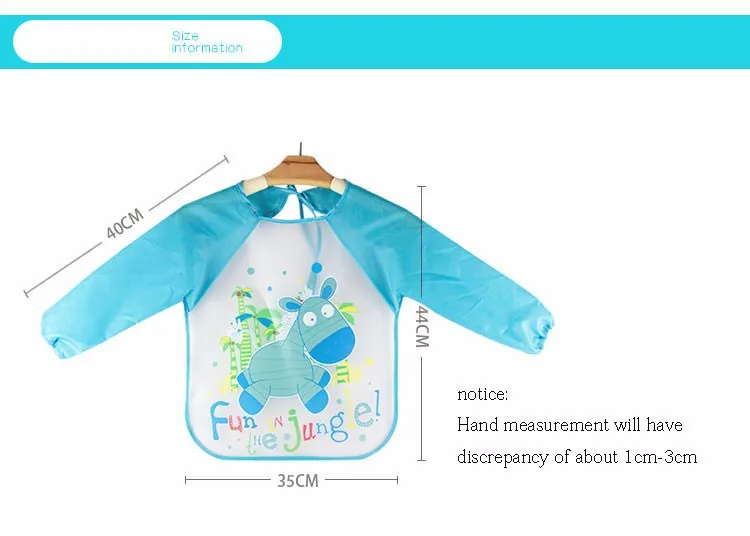 Милые Мультяшные детские нагрудники передник с длинными рукавами, детский нагрудник с животным принтом, одежда для кормления, для кормления, для малышей, водонепроницаемый Baberos