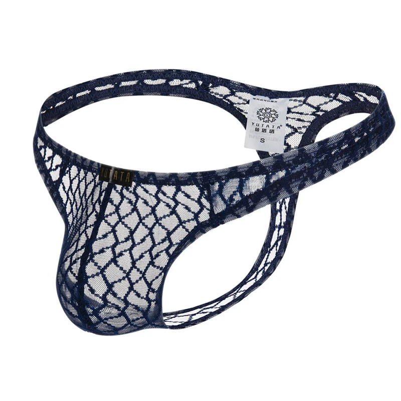 Мужские прозрачные трусы бикини черные кружевные джоки на завязках сексуальное