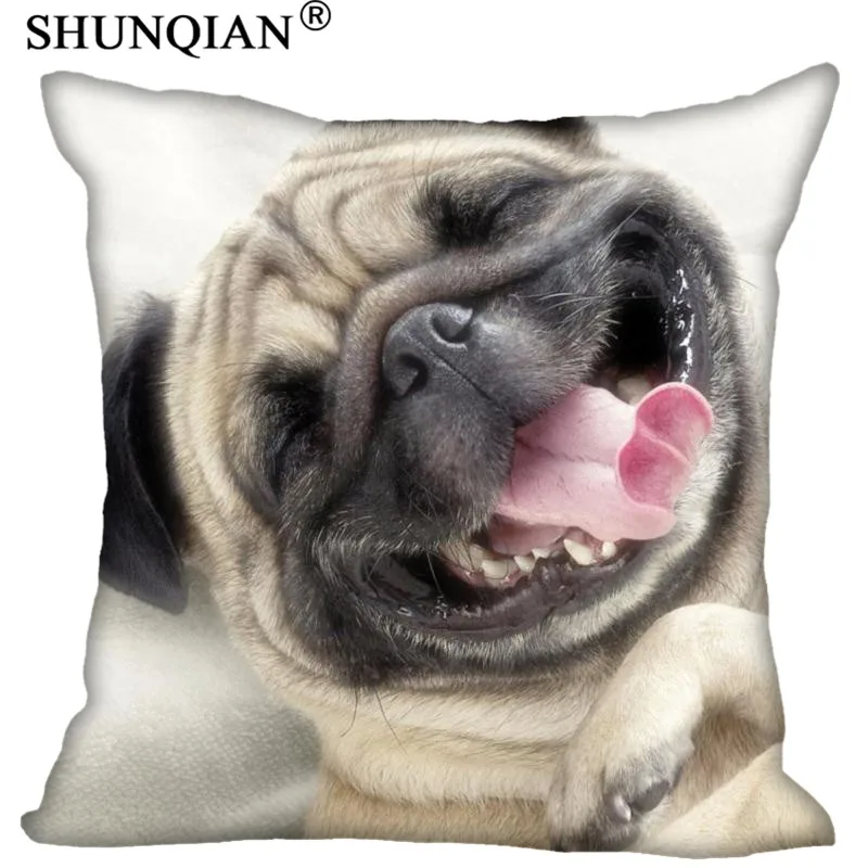 

Custom Pillowcase Cover Pug Dog Square Zipper Pillow Cover (Two Sides) Print Your Pictures Cool Pillow Cases
