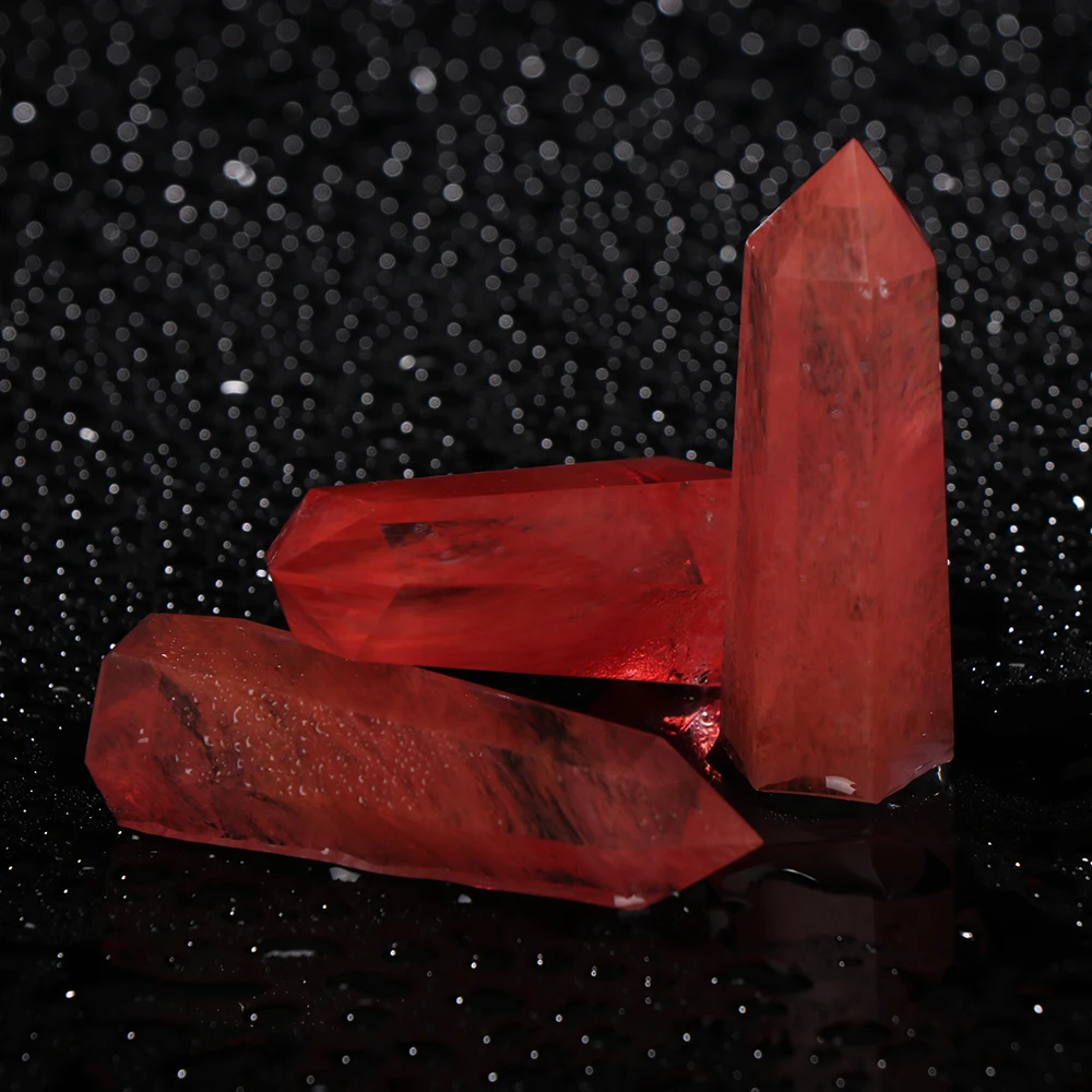1 шт. новинка натуральный редкий красный кварцовый одинарный Концевая палочка