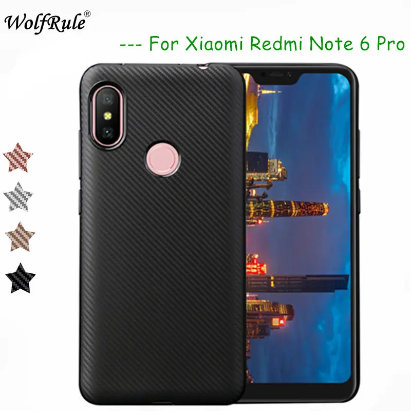 Чехол wolfrole Xiaomi Redmi Note 6 Pro Роскошный чехол с полной защитой из углеродного волокна
