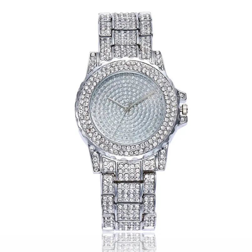 Женские часы relojes mujer Модные Аналоговые кварцевые наручные со стразами и ремешком